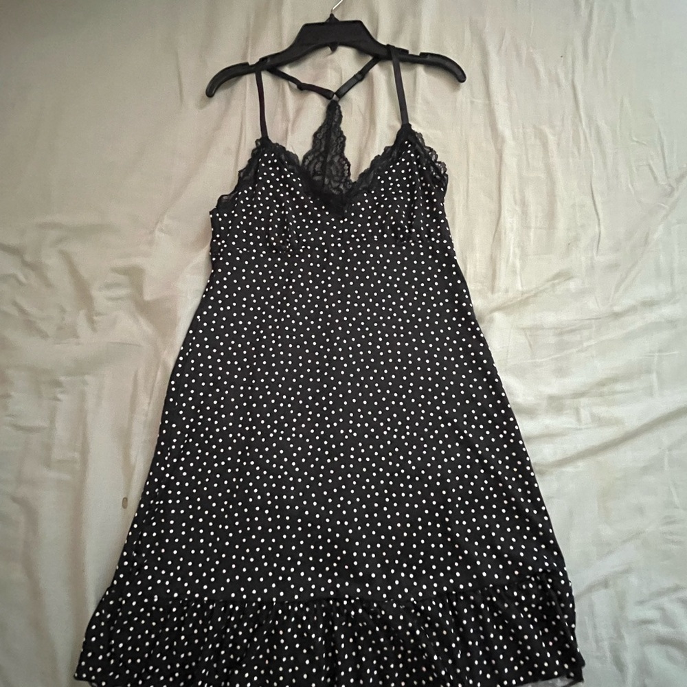 Elegant Black and White Polka Dot Dress Sexy